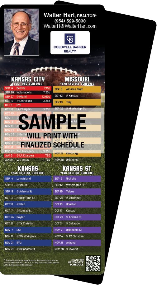 Football Schedules | ReaMark Real Estate Magnets